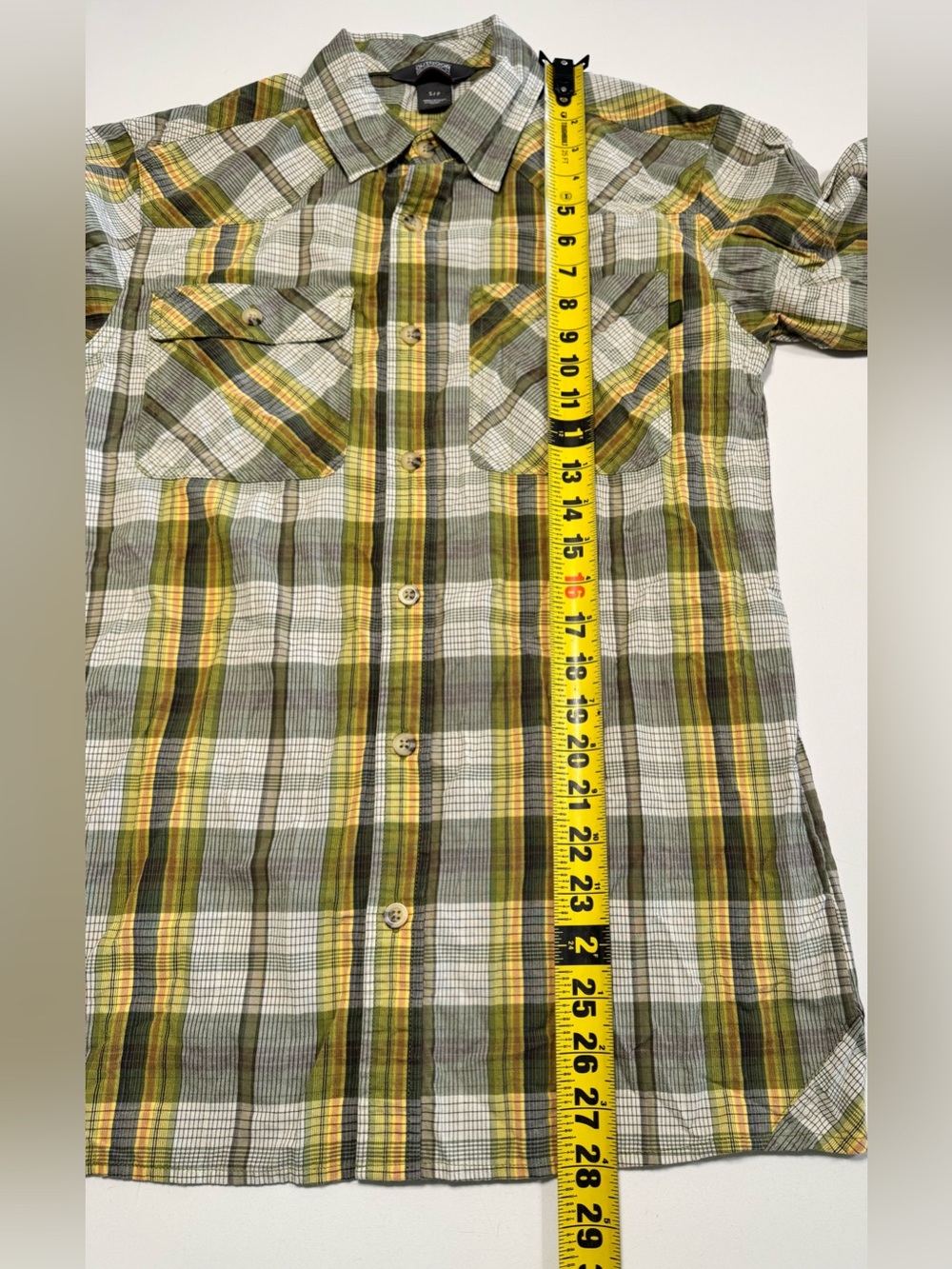 Outdoor Research Growler S/S Shirt Mens S Green Plaid Nylon Hiking Tech Gorpcore - Picture 9 of 10